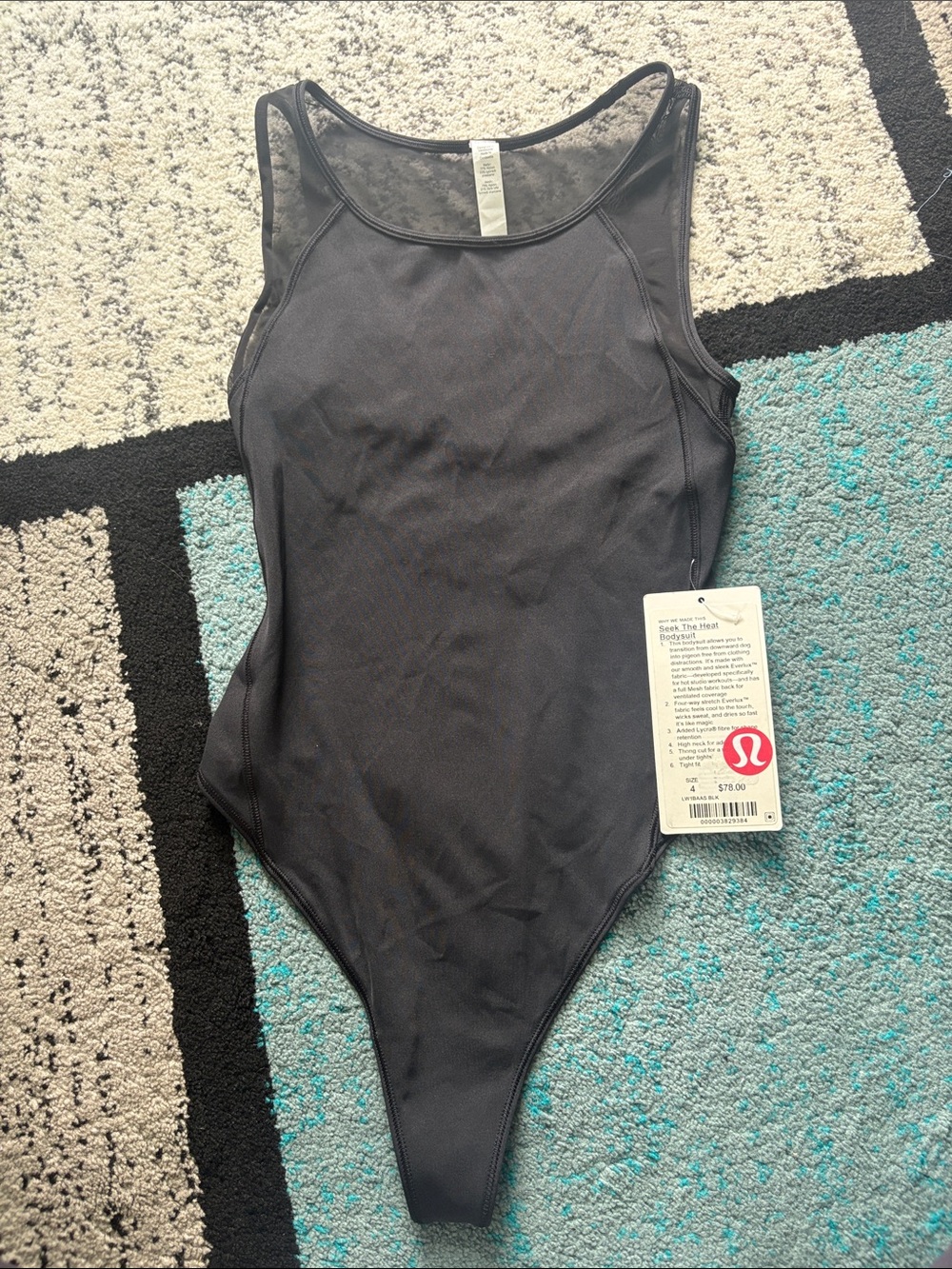 lululemon athletica Black Sleeveless Bodysuit